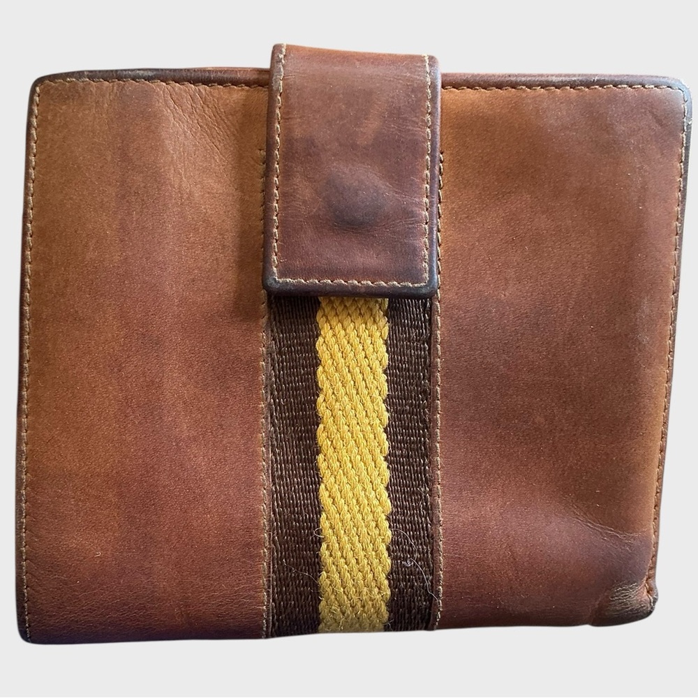 Vintage Gucci Brown Leather Web Stripe Bifold Wallet - Picture 5 of 16
